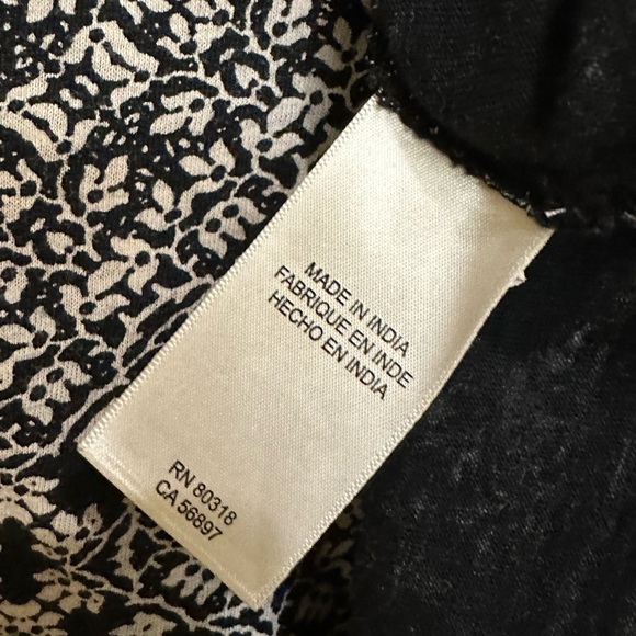 Lucky Brand Black White Paisley 3 Quarter Sleeve Tee Top Womens Plus Size 1X - Picture 9 of 9